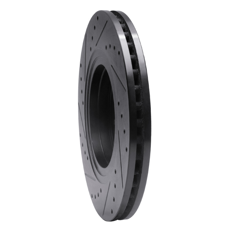 Ford Freestyle Brake Rotor (1) - Front Right - R1 Concepts - Drilled & Slotted - Black - `05-`09